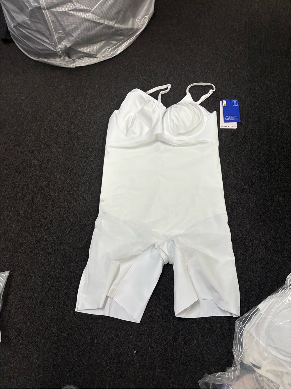 Women’s Honeylove Low Back Bodysuit White New SZ Med NWT